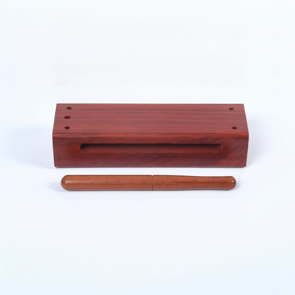 Wood Block Mallet Set Sturdy with Striker Stick Hollow Body Slotted Wood Block Musical Instrument One-Piece Design
