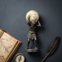 Titan Figure Statue with Sphere Mythological Decor Weathered for Study