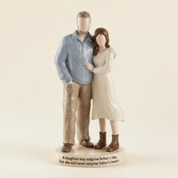 Dad and Daughter and Daughter Sculpture Heartfelt Resin Desk Figurine Desktop