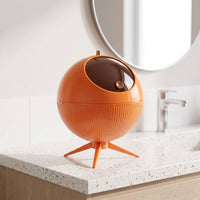 Trash Bin with Legs Tripod Wastebasket Ribbed for Office