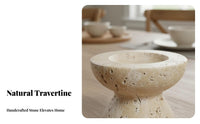 Modern Design Travertine Candlestick Atmospheric Travertine Candlestick Holder Unique Texture for Homeowners, Living Room, Homestay, Bedroom