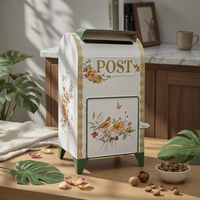 Standing Post Box Waterproof Iron Post Box Weather Resistant Metal Mailbox Decor