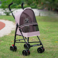 Foldable Pet Stroller Ventilated Lightweight Pet Stroller Cup Holder for Travel