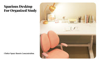 Ergonomic Design Height-Adjustable Desk and Chair Combo Sturdy Long-Lasting Crank-Adjustable Study Station Child-Safe Features children's Furniture Wide Desktop for Children (3-15 years), Students, Parents, Bedroom, Homework, Art & Crafts, Playroom
