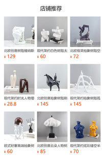 北欧创意抽象树脂耳环人物雕塑艺术装饰摆件客厅玄关软装家居饰品