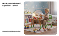 Heart Cutout Backrest Chair Ergonomic Design children's Furniture Heavy Duty