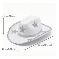 Headwear Western Cowboy Hat Sparkling Silver Trim Hatband Detail
