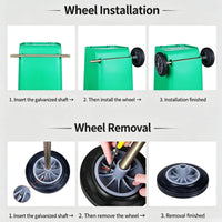 Heavy Duty Trash Can Wheels Replacement Kit Ribbed Garbage Bin Wheels Replacement Kit Weather-Resistant Waste Container Smooth Rolling for Curbside