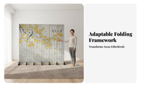 Double-Sided Japaneseaesthetic Folding Partition Foldable Design Room Divider Decorative Backdrop Privacy Screen Freestanding for Content Creators, Office Workers, Restaurant Owners, Bedroom, Studio, Broadcast Call Background