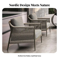 4-Piece Woven Sofa Set Nordic design Outdoor Furniture Easy to Clean Ergonomic Design for Homeowners, Adults