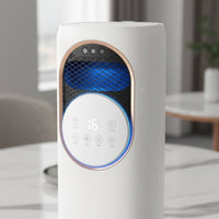 Digital Display Floor Standing Air Cooler Cylindrical Electric Air Cooler Fan Black Grille Mist Fan European Plug