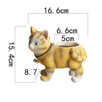 Cartoon Cat Planter Mini Cute Animal Pot Textured
