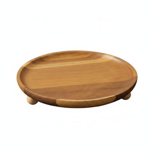 Acacia Wood Vanity Tray Raised Rim Wooden Catchall Tray Sturdy Construction
