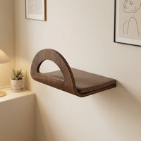 Cat Bed Enclosed Tunnel Climbing Shelf, Solid Wood Wall-Mounted Climbing Shelves for Indoor Cats, Space-Saving Furniture for Living Room Wall