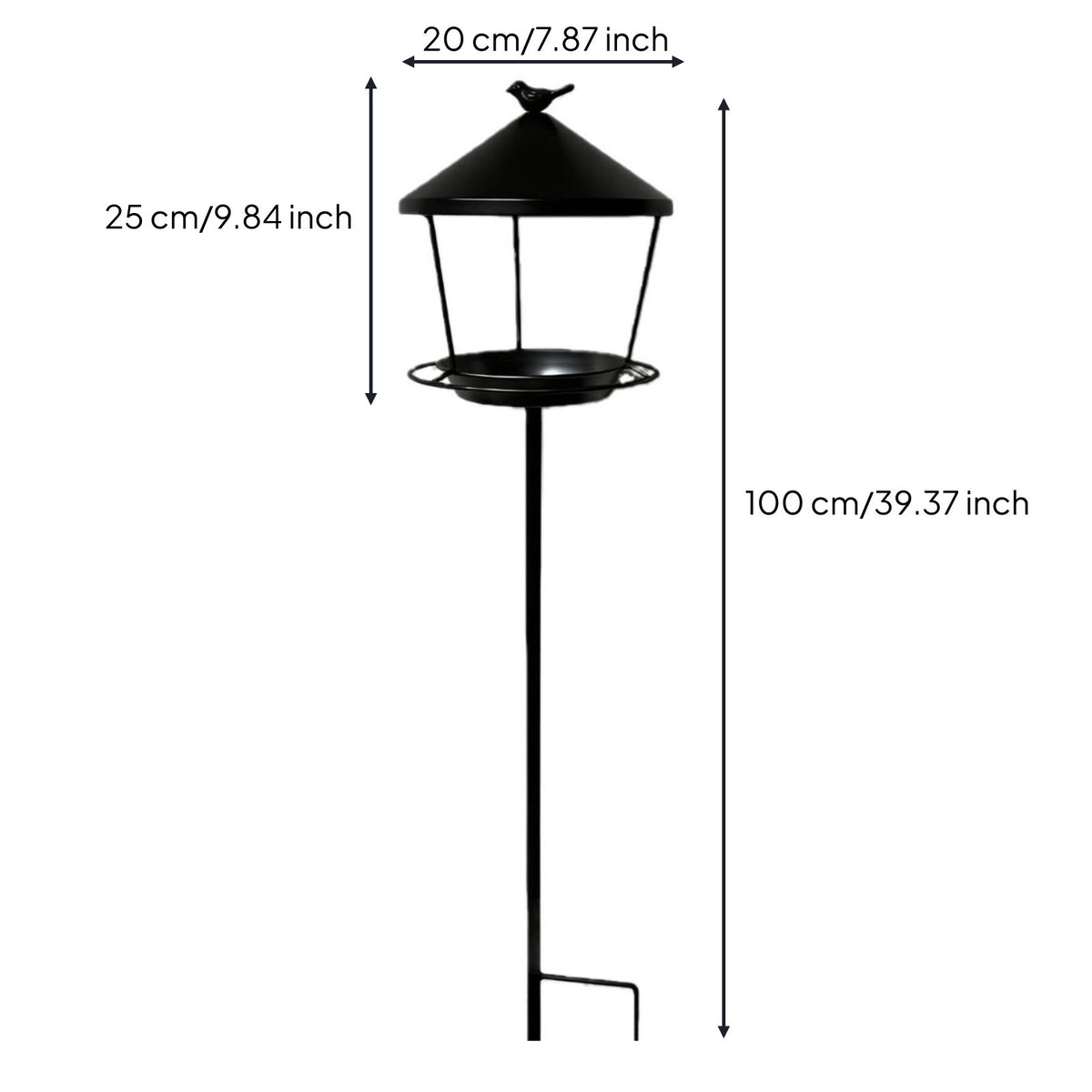 Metal Bird Feeder Powder Coated Garden Bird Feeder Weatherproof for Yard, Patio