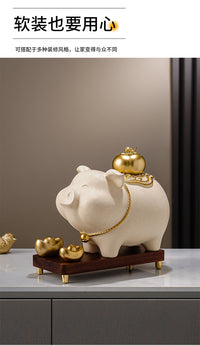 Chinese Zodiac Pig Money Box with Auspicious Design