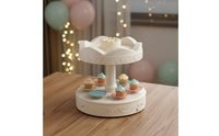 Cute Design Rotating Cake Stand Battery Operated Automatic Turntable Display Rotating Dessert Display With Music for Children, Birthdays, Parties