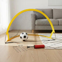 2 Pieces Indoor Outdoor Use Kids Foldable Soccer Goal Set Spring-up-up Design Portable Soccer Net Sports Toy for Backyard