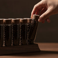 Coffee Bean Display Base with Glass Tubes Coffee Bean Tube Holder with Wooden Base Organized Rack for Baristas