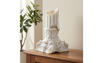 Column Vase Embossed Pedestal Vase Architectural for Living Room, Showroom