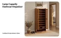 Multi-Tier Shoe Storage Cabinet Space-Saving Bamboo Footwear Storage Unit Large Capacity for Apartment Dwellers, Homeowners, Hallway, Bedroom