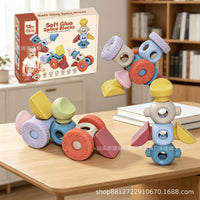 Soft Silicone Stacking Blocks for Baby Shape Recognition and Early Education DIY Toy