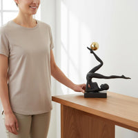 Iron Ornament Statue Artistic Flair Human Figure Statue Black and Gold Figurine for Study, Entryway
