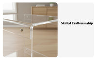 Acrylic Side Table Modern Design Transparent Nightstand Space-Saving for Bedroom