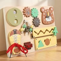 Wooden Montessori Busy Board for Kids Hand-Eye Coordination Early Learning