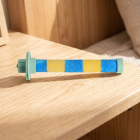 Ceramic Bird Perch, Frosted Surface for Nail Trimming, Clamp-on Parrot Perch for Budgie and Cockatiel, Small Bird Perch Accessory