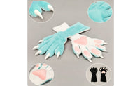 Cosplay Paw Gloves Clawed Paw Gloves with Claws Textured Pile Soft Animal Paws for Furries, Conventions