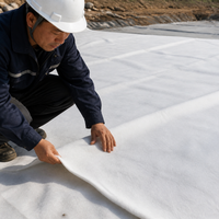 Geocomposite Membrane Roll, Anti-Seepage Geotextile Membrane Roll for Pond & Lake Liner, Non-Woven Material & Film Drainage Membrane Roll
