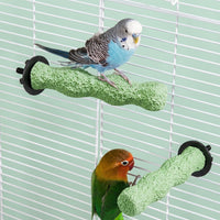 Parrot Perch Flat Surface Grinding Stone, Washable Resin Bird Cage Accessories, Parrot Stand for Beak Grinding and Pet Bird Nail Care Supplies