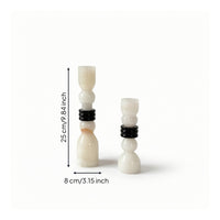 Sculptural Candle Holder Glossy Stacked Candlestick Elegant Candle Holder with Sculptural Design for Entry Console