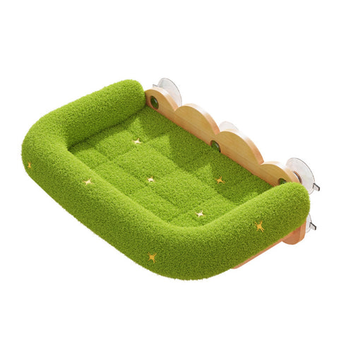 Cat Window Bed with Suction Cups Wooden Cat Window Hammock Comfortable for Cats