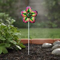 4 Pieces Garden Flower Stake Weather-Resistant Colorful Metal Flower Yard Stake