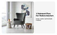 Western design Upholstered high-rear chair Chair Modern Design Tufted high-rear chair Armchair space-saving Size Lounge Seat Padded Armrests for Readers, Decor aficionados, Homeowners, Living Room, perusing corner, Bedroom, Reception Area