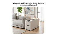 Rolling Side Cabinet Movable Design Rolling Smart Cabinet Space-Saving Built-in Bluetooth Speaker for Homeowners, Living Room