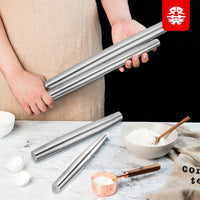 双英304不锈钢擀面杖厨房家用擀面棍饺子皮擀面神器烘焙用具