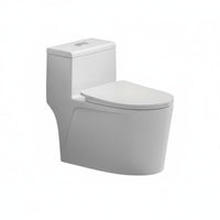 Easy to Clean single-Piece Siphonic Toilet Water-Saving Ware Modern Design Bathroom Fixture Soft-Close Seat for Homeowners, Families, Renovators, Restroom, Home, Powder Room
