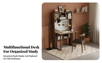 Foldable Fold-foldable Desk with Pegboard Space-Saving Wall-Mounted Fold-foldable Workstation Multi-Functional Computer Station Minimalist Design for Students, Apartment Dwellers, Home Office Workers, Study Room, Small Spaces, Bedroom