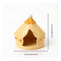 Ceramic Hamster Easy to Clean Small Animal Hideaway Cool Hideaway for Cages, Tabletops