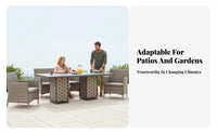 All-Weather 4-Piece Woven Sofa Group UV-Resistant Patio Conversation Set Leisure design Lounge Seating Plush pads for Hospitality Business Owners, Homeowners, Entertainers, Terrace, Sunroom, rearyard, waterside