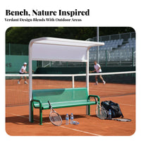 Sun Protection Sunshade Canopied Court Bench Integrated Side Table Sports Seating Weather-withstandant Outdoor Furnishing sturdy Construction for Spectators, Athletes, Families, racquet sport Courts, recreation Areas, Backyard