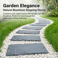 Garden Stepping Stones, Outdoor Stone Walkway Pavers, Heavy Duty Non-Slip Landscape Pathway Tiles, Terracotta-Toned Japanese Garden Stone Slab