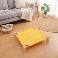 Cat Hammock Elevated Indoor Cat Bed, Rectangular Raised Frame Washable Cat Bed, All Season Soft Pet Furniture for Indoor Outdoor Use, No Sides