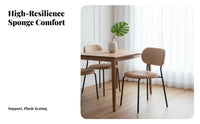 Upholstered Side Chair Stackable Dining Seating Space-Saving for Home Pale Ice