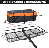 Folding Hitch Mount Car Trunk Luggage Rack Trailer Basket Reversible Car Rear Luggage Rack Easy to Install