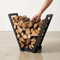 Firewood Rack, Indoor & Outdoor Use, Iron Firewood Shelf, 65cm, Matte Finish, Simple Modern