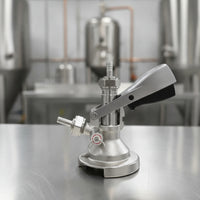 Beer Keg Dispenser Tapping  Brushed Silver Keg Coupler with Pressure Relief Pressure Release Mechanism Sturdy for
